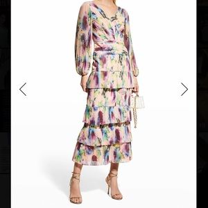 Theia Ellis Pleated Ankle Dress SIZE 2